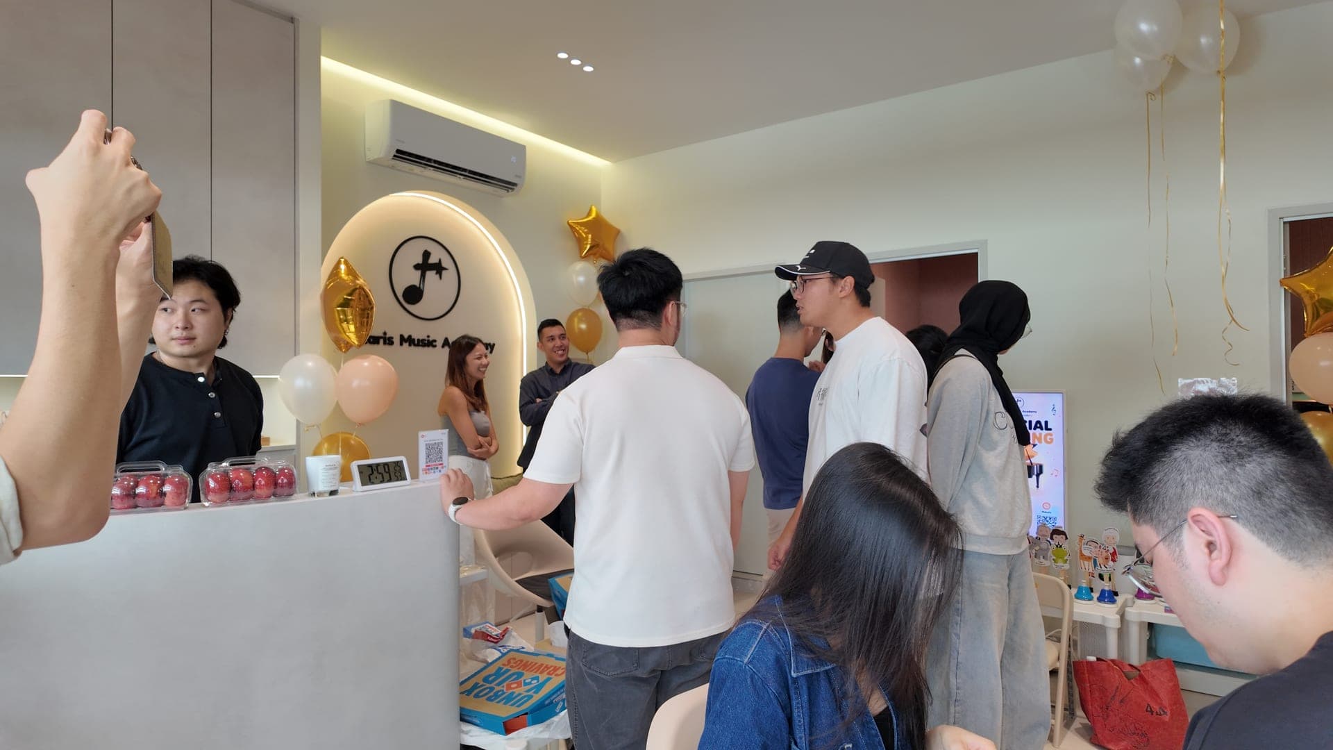 Guests filling the Polaris Music Academy studio during our official opening